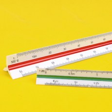 [샵피카] 삼각스케일자 15cm/30cm 건축제도용품 삼각스케일자저배율 스케일자15cm 제도용품, 15cm - 고배율