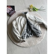미니멀 폴라 보온 겨울용 왕자 산조 코튼 재킷, L, 화이트