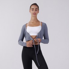 ANDAR RELAIR 綁帶上衣 長袖上衣 外套 瑜珈 健身 重訓 短版上衣 運動上衣