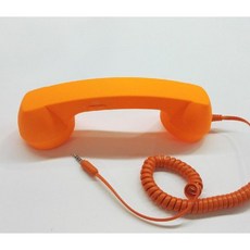 C타입 레트로 전화수화기 이어폰 아이폰15 유선 핸드셋 마이크통화용, 오렌지 타입 c 이어폰 어댑터