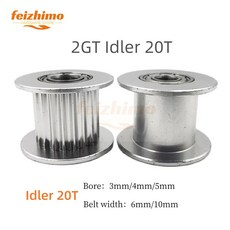 GT2 2GT 20T 동기 아이들러 풀리 텐셔너 구멍 mm 10mm 벨트 3D 프린터 부품에, 1PC, Bo 6mm No T th, 6mm, 1개