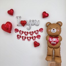 어버이날 풍선세트 가랜드 행사 포토존 엄마아빠사랑해요 부모님생신, 1세트, 1. love you 대형곰