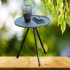 캠핑 경량 원형 보조 카키 테이블