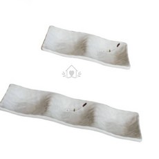 멜라민 2절 3절 반찬 나눔 접시 분할접시 멜라민반찬그릇 나눔그릇, 스노우플라워 2절접시