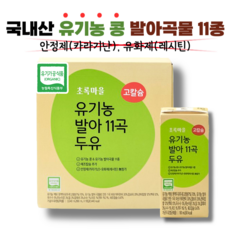 국내산 유기농 콩 발아11곡 두유 고칼슘 초록마을, 16개, 190ml