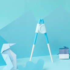 VIIDA Soufflé 抗菌學習筷 - 桃園小太陽, 藍, 1個