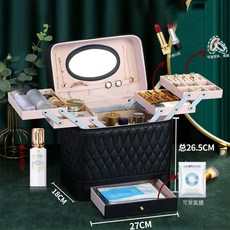 妃雪森 大容量專業手提化妝箱 化妝包收納箱