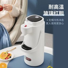 EDISH 按壓式保溫壺 2.5L 玻璃紅膽, 1個, 象牙白2.5L[升級紅膽】現貨, 象牙白