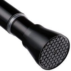 블랙 스프링 텐션 커튼 봉 71.1-132cm(28-52인치) 지름 2.2cm(7/8인치) 조절 가능한 샤워 봉 드릴 없음 미끄럼 방지 튼튼한 창문 욕실 주방 옷장 출입구, 블랙 스프링 텐션 커튼 봉 71.1-132cm(28-5