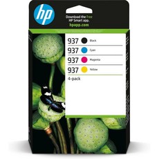 HP 937 CMYK 원본 잉크 카트리지 4개 묶음 6C400NE301, HP 937 CMYK 원본 잉크 카트리지 4개 묶음 6