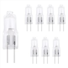 12V 20W 할로겐 전구 따뜻한 백색광 램프 바이핀베이스 8 PC, 30 x 9 x 8mm, 명확하고 은색 톤