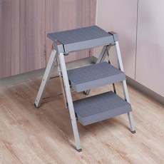 摺疊梯 易收納家用車用四階折疊梯 輕便人字梯 加厚防滑設計 迷你收納室內外皆適用, 1個, 奶油色兩步梯-年經時尚,梯凳