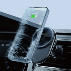 무선충전 거치대 맥세이프 호환 쿨링팬 차량용 송풍구용 자동센서 자석고정, 본품+NV182-SCB6흡착거치대