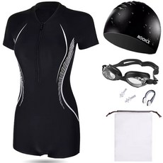 루이스 여성수영복 반팔 실내 원피스 수영복 2부 6종세트