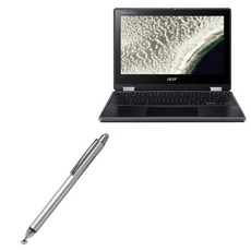 BoxWave Acer Chromebook Spin 511(R753T)와 호환되는 스타일러스 펜 - 듀얼팁 정전식 스타일러스 파이버 팁 디스크 메탈릭 실버, BoxWave Acer Chromebook Spin 5