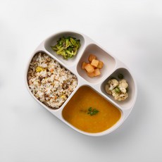 LocknLock 樂扣樂扣 Littleluv矽膠吸盤式餐盤, 象牙白, 1個