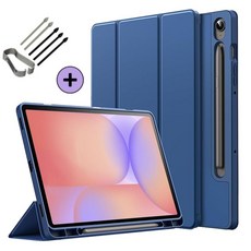 케이스나라 갤럭시탭 S10 Lite 라이트 호환 S펜슬 수납 케이스 보호 북커버 SM-X400 X406N, 네이비블루, 1개