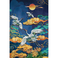 보석십자수 두루미 부귀 건강운 들어오는 장수 건강 재물 풍수 학 일러스트 다이어몬드그림 보석 비즈 공예 집콕 취미 구슬 수제 DIY패키지 18종, 두루미13, 60*80cm (액자 없음), 1개