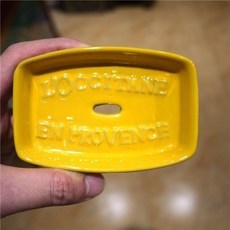 北歐ins歐某丹法國普羅旺斯陶瓷輕奢瀝水盒皂碟酒店皂托, 1個, 【檸檬黃】
