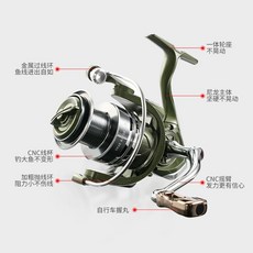 釣德來 紡車輪 全金屬搖臂海竿遠投輪, LT輕裝強扭矩(斜口線杯遠投輪)單輪,1000型