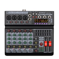 BOMGE 06A Professional 6 Channel DJ Audio Mixer DJ Controller Sound Mixer with 99 DSP Effects 7band, 상세페이지 참조, 상세페이지 참조