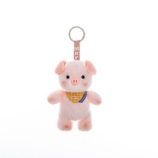 泡芙系列毛絨掛件動物公仔小羊猴子小象帶香味玩偶車載掛件批發, 1個, 泡芙豬:14cm