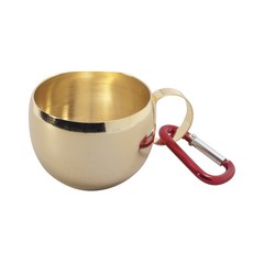 탑앤탑 월드컵 미니 금잔 60ml TCU1211 24K 금도금 미니컵 휴대용 비너포함 등산 배낭 단체선물