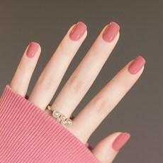 유행백서 짧은 손톱 붙이는 컬러 네일팁 라운드 숏타입 24pcs, 1개, ST103-뮤트마젠타