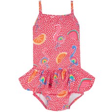 JoJo Maman BeBe 嬰幼兒/兒童連身泳衣 內有尿布褲 夏威夷紅鶴圖案, 1個, 1-2Y
