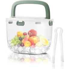 Abizarch 뚜껑과 집게가 있는 아이스 버킷 손잡이가 있는 밀봉된 아이스 버킷 용기 5L 아이스 큐브 버킷 휴대용 와인 버킷 다기능 아이스 보관함 칵테일 냉동고 바, Abizarch 뚜껑과 집게가 있는 아이스 버킷, 손잡