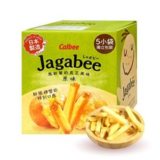 Calbee Jagabee 加卡比薯條 (原味) 日本進口零食 (5小袋), 2025新版_鹽味