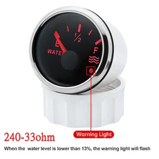 ELING 52mm 연료 레벨 게이지 센서 0-190ohm 신호 자동차 보트 12V 용 빨간색 백라이트 포함, 08 240-33ohm BS, 1개