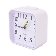 무소음 심플 사각 탁상시계 알람시계 무음탁상시계, 색상, 화이트