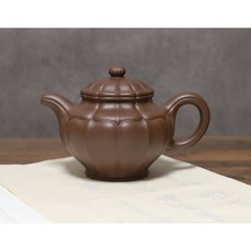 樂陶軒 筋紋掇只紫砂壺 390cc 原礦文革老紫泥, 1個