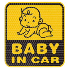 BABYINCAR 寶寶車內貼紙 鑽石反光汽車貼紙, 1個, 05-寶寶爬行 15cm