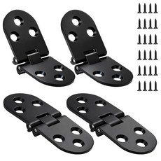 4개의 검은색 재봉틀 플립 탑 힌지 헤비 듀티 접이식 테이블 나사 버틀러 트레이 캐비닛 하드웨어 액세서리 드롭 프론트 데스크 서랍 도어 3.1"x1.2" 블랙