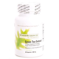 FOOD SCIENCE OF VERMONT 綠茶萃取物 500mg 胶囊, 1個, 60入