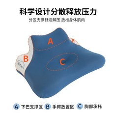 和之潮 多功能趴睡枕, 記憶枕-涼感絲極光藍