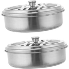 NUOLUX 2 개 모기 향향 트레이 향로 세워 코일 향기 스테인레스 스틸 홀더 향 팔찌 랙, 14.50X14.50X5.00CM