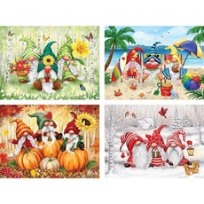 2 Bits and Pieces - 4-in-1 멀티팩 300피스 직소 퍼즐 성인용 대형 조각 '장난스러운 난쟁이' 세트 번들 Makiko 제작 41cm x 51cm(16인치, 4 Puzzle Multipack, 300 Pieces, 1개