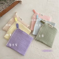 aokoyoo 韓風四層棉紗口水巾 紗布巾, 1個, 淺藍, 淺藍