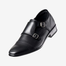 위드스텝스 남자 정장구두 국산 키높이 몽크스트랩 남성로퍼 수제화 BK