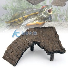 AC草影 高仿真木紋烏龜島 烏龜上岸爬台 水龜曬背浮島, 1個
