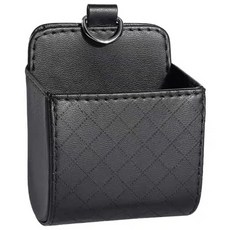 車用出風口置物盒 菱格紋收納盒 車載置物收納 出風口收納 汽車用品, 1個, 黑色