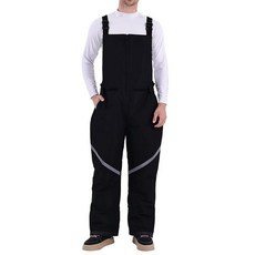 Tearom 남성용 빕 스노우 팬츠 스키 단열 오버롤 방풍 방수 (S 소프트 블랙) 153183