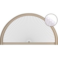 반원형 창문 차양 아치형 창문 셀룰러 차광 블라인드 무선 반달창 차양 드릴 필요 없음 허니콤 차광 블라인드 쉽게 자르고 설치 가능 (흰색 24인