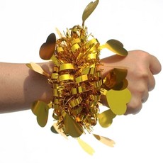 하트 반짝이 팔찌 응원도구 10P, 골드 10개