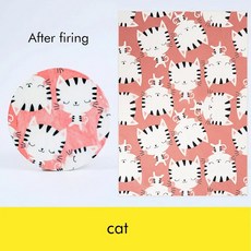 도예 DIY 도자기 점토 언더글레이즈 만화 데칼 종이 세라믹 채색 전사지 고온 발사 신제품 1PC, cat-1pcs