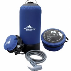 KNPD야외 캠핑용 샤워기 샤워팩 세차호스, 블루, 1개
