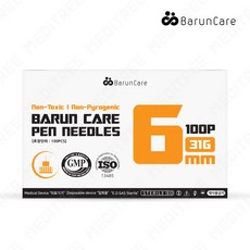 바른케어 인슐린 펜니들 4mm 1box 100개입 주사바늘 주사침 일회용, 6mm 31G, 1개